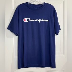 Champion Men's Navy Tee with Logo